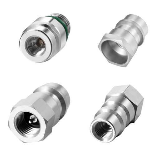 4pc VA-LH11 A/C R-12 to R-134a Retrofit Conversion Adapter Fitting for 1/4 SAE Thread Low High Side Conversion 2