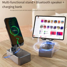 Suporte para Celular 3 em 1 Suporte Portátil Dobrável para Celular com Alto-Falante para Carregamento de Celular