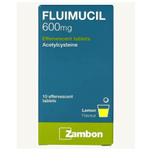 Fluimucil Effervescent Tablets 10s |Powerful Mucus Relief & Chest Congestion Support - 600mg
