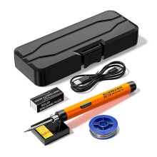 Electric Soldering Iron Set Home DIY Manual Soldering Tools 3 Heating Settings for Welding Repair Tools Orange