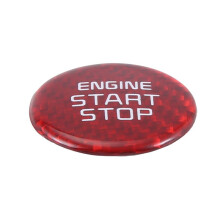 Real Kolfiber One-Key Start Stop Button Motor Button Cover Dekal för Stinger 2018-2022 Röd