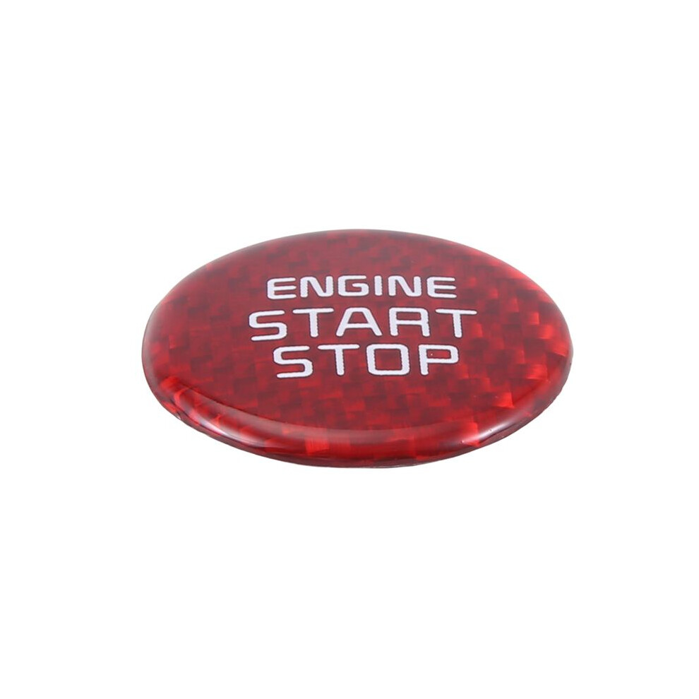 Real Carbon Fiber One-Key Start Stop Button Engine Button Cover Sticker For Stinger 2018-2022 Red 6134220673189
