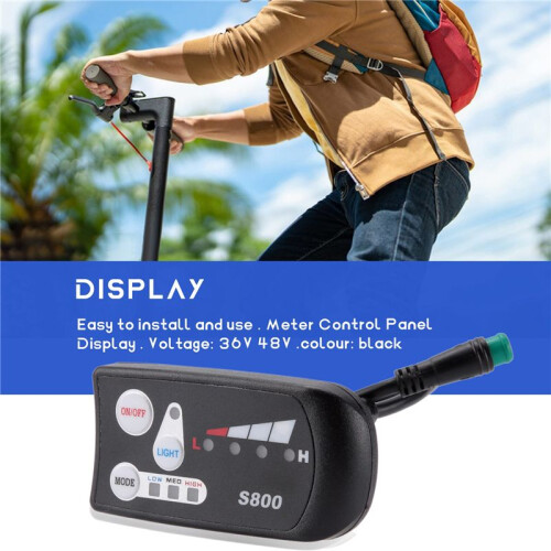 Electric Bicycle 36V48V S800 LED LCD Meter Control Panel Display for Ebike Controller 5 Pin Waterproof Plug Connector 1