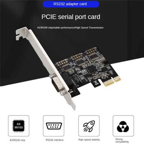 Pcie X1 to RS232 Serial Adapter Card Industrial Control Computer Expansion Card Computer Adapter PCI-E Serial Card