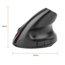 2,4 GHz Draadloze Verticale Ergonomische Optische Oplaadbare 5D 2400DPI Gamingmuis, Zwart