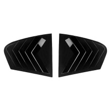 Car Rear Triangular Window Louvers Shutters Blinds Cover Trim for 5 Seires G30 2018-2023 Bright Black