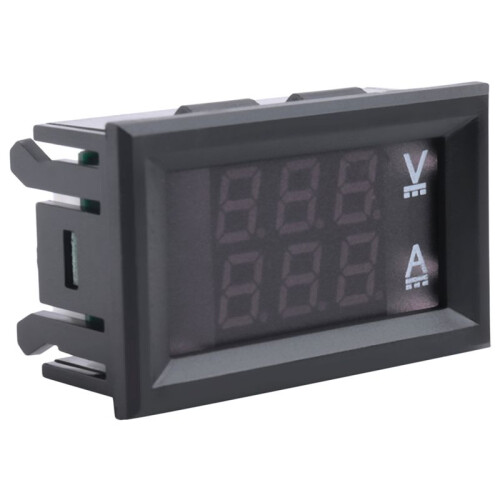 2Pcs Digital Voltmeter Ammeter  100V 10A Amp Voltage Current Meter Tester  + Red Dual LED Display Panel with Connect Wires 1