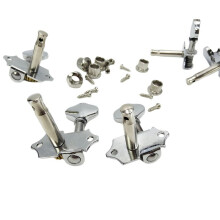 Acoustic Guitar String Tuning Pegs Kit with Screw Ferrule Universal Tuners Open Tuning Standard Accessories Silver