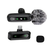 Microphone Cravate Sans Fil J3 avec Connecteur USB Type-C et Suppression Du Bruit pour la Diffusion en Continu Motif Polaire Unidirectionnel B