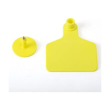 100 Pieces Blank Cow Ear Tags Large Plastic Livestock Ear Tags for Cow Horse Dog Pig Goat Sheep Farm Management Yellow