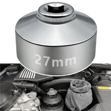 2pcs 27mm Socket-Oil Filter Wrench Tool Steel Quickly Oil Filter Removal Tool 3/8Inch Drive Oil Filter Socket Tool