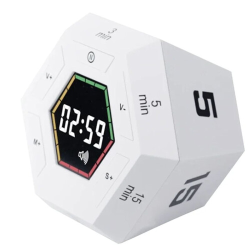 Magnetic  Productivity Kitchen Timer Digital Study Pomodoro Cooking Timer Hexagon Visual Flip Timer 1