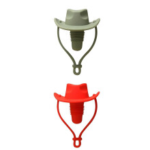 2PCS Cowboy Hat Silicone Wine Cork, Decorative Wine Stoppers for Wine Glass Bottles,Bottle Stopper with Sombrero Design