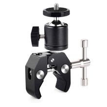 Super Clamp with 360 - Quick Release Clamp Bracket Tripod Mount 1/4 Screw Clip for DSLR Camera