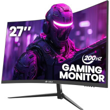 CRUA 27 Inch 180Hz/200Hz Curved Gaming Monitor, FHD 1920 * 1080P Frameless 1800R Computer Monitor