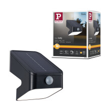 Paulmann 94608 Solar LED wallwasher LeslyTwilight-controlled motion detector (IR) IP65Square 113x126mm3000K 5.5W 400lmAnthracite plastic