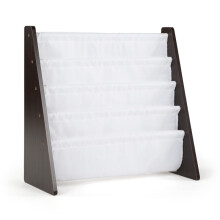 Humble Crew Children's Bookcase Storage Rack with 4 Tiers, Children's Bookrack, Bookshelf, Espresso/White