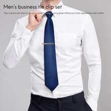 8 Pcs Tie Clips Set for Men Tie Bar Clip Set for Regular Ties Necktie Wedding Business Clips with Box, Color B: 8 Pcs + a tie clip box