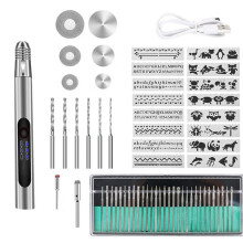 Gravierstift, Customizer-Gravierstift, Gravierstift für Alle Materialien, Kabelloses Gravierstift-Set, Gravurwerkzeug-Set B
