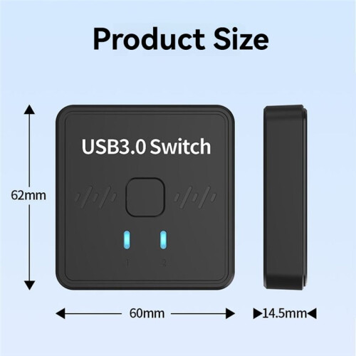 USB 3.0 Printer Sharer  2 in 1 Out 2 Computers Share 1 Printer Udisk Mouse Keyboard Hard Disk External Controller 2