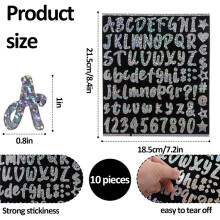 10 Vellen -Cup Vinyl Letters Stickers, Zelfklevende Glitterletter Naamstickers, Kleurrijk Glitter Vinyl Alfabet