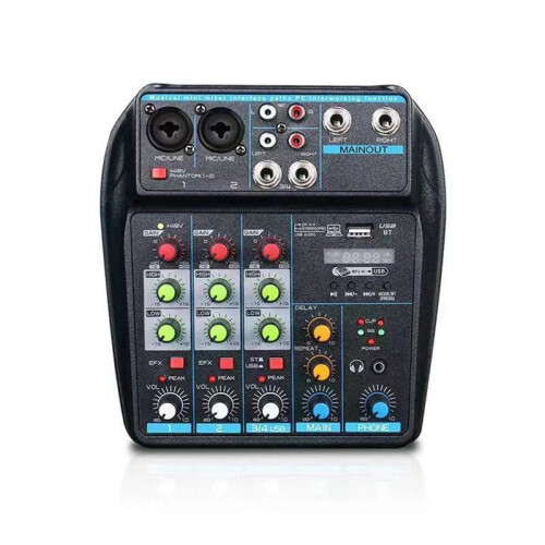 Professional 4-Channel USB Audio Mixer Console with , Recording Capabilities for DJs and PC Mixing