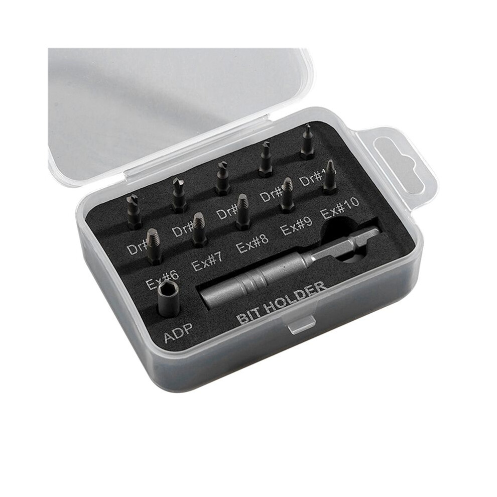 12Pcs Broken Screw Extractor Tool Set For Removing Rusted And Damaged Bolts For Car Repair 6031816309500