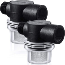 Water Pump Strainer Filter, RV Replacement 1/2 Twist- Pipe Strainer with 50 Mesh Stainless Steel Filter Screen (2 Pcs)