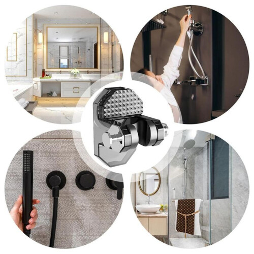 Adjustable Shower Heads Holder Adjustable Showerhead Wall Mounted Suction Bracket No Drill Required Suction Cup Wall B 2
