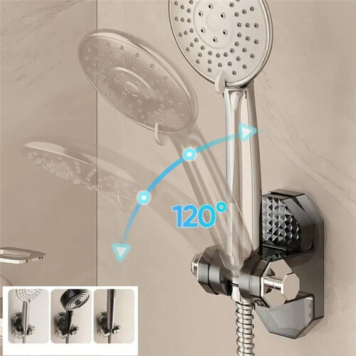 Adjustable Shower Heads Holder Adjustable Showerhead Wall Mounted Suction Bracket No Drill Required Suction Cup Wall B 1