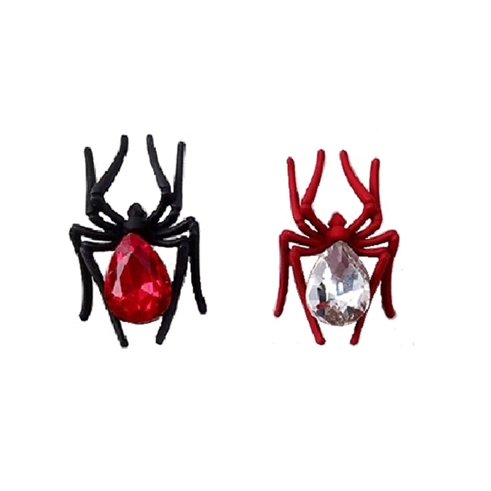Finished Product Spider Ornaments Retro Alloy Studded Manicure Decoration Black & Red