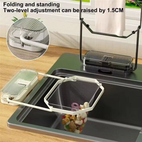 Height Adjustable Net Filter Bag Multi-Purpose Drainage Rack Drain Basket Kitchen Sink Filter Leftover Soup Food Drainer 2