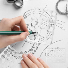 3 Kreisschablonen zum Zeichnen, Flexible Kreisschablonen mit Geometrischen Formen, 6 Größen, Kunststoff-Messlineale