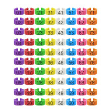 80Pcs 16mm Chicken Leg Bands with 8 Colors,Colorful 01-80 Numbered Chicken Identification Leg Bands Duck Poultry Leg Tag
