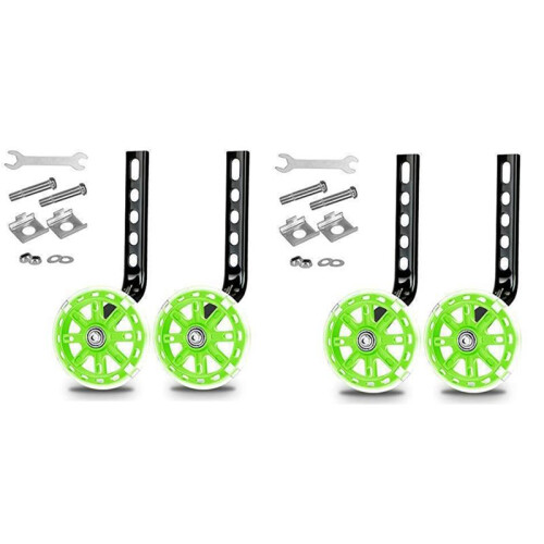 Kit de Suporte para Roda de Treinamento de Bicicleta Infantil para Bicicletas Infantis de 12/14/16/18/20 Polegadas, Verde
