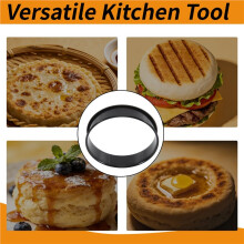 6Pcs Crumpet Rings, 4 Inch Double Rolled Stainless Steel Round Cake Tart Cookie Egg Burger Rings Mold for Baking Cooking