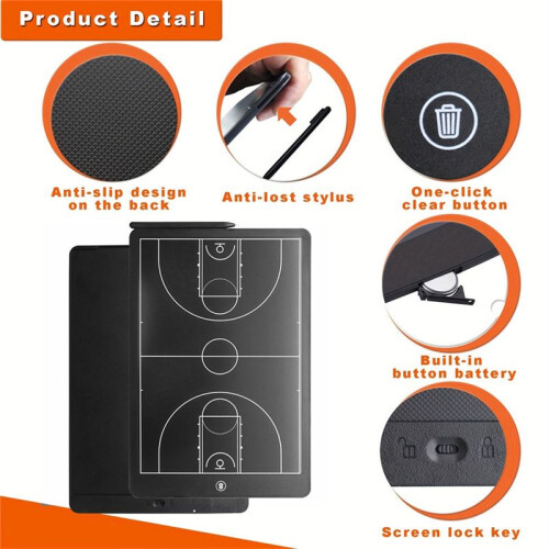 Electronic Soccer Coaching Board,16In LCD Screen Strategy  Board with Lock Function for Soccer,Vertical Soccer 2