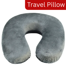 Grey Memory Foam Neck Pain Relief Travel Pillow