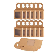 Wine Bottle Box with Window, 30 Pcs Wine Gift Box,Wine Boxes Favor Box Charcuterie Box Soap Packaging Box for Gift Brown