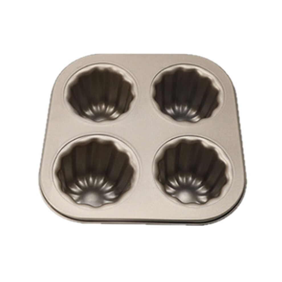 4-Cavity Canele Mold Cake Pan, Non-Stick Canele Baking Pan For Oven Carbon Steel Caneles Mold Bakeware Tool 6031264407605