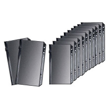12 pochettes de classeur noires A6 en PVC, réutilisables, avec fermeture éclair, pour argent liquide, 1 compartiment