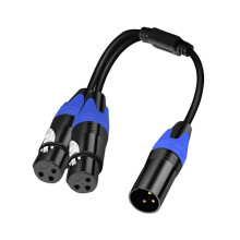 1 Stecker auf 2 Buchse XLR Y-Splitter-Mikrofonkabel, 3-Poliger XLR-Stecker auf Zwei XLR-Buchsen Y-Splitter, Symmetrische Mikrofonkabel (1 StüCk)