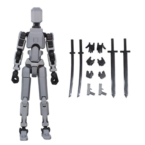 Multi Jointed Movable Robot 3D Printed Mannequin Toyslucky PVC Model  Full Body Activity Robot Action Figures-D