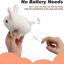 A Wagging Tail Rabbit Wind- Plush Toys,Clockwork ,Wagging Tail Rotating Interactive Toys Stuffed Plush Toy