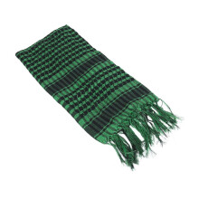 Unisex Scarf Polyester Plaid Tassel Arab Desert Shemagh, Green