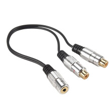 3.5mm (1/8 inch) Stereo Jack Female to 2 Dual RCA Female Jack Stereo Audio Splitter Y Adapter Cable for Connector AV Audio/Video 25cm)