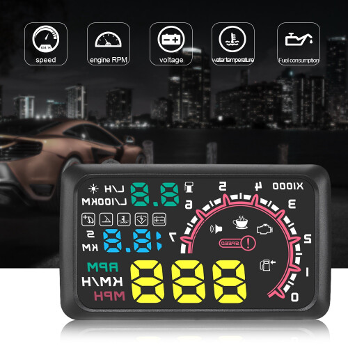 Multi-Function Car 5.5 Inch Hud   Display Speeding Fuel Warning Windshield Projector System With Obd2 2