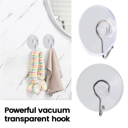 10 Windows Transparent Suction Cup Suction Cup Hook Clothes Jacket Metal Hook 2