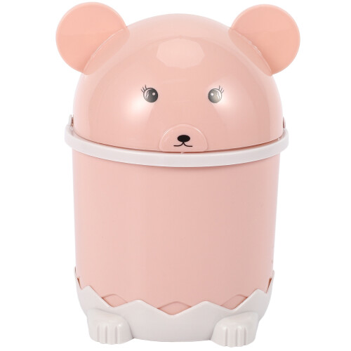 Cute Desktop Trash Desktop With Lid Small Paper Basket  Flip Plastic Trash Can