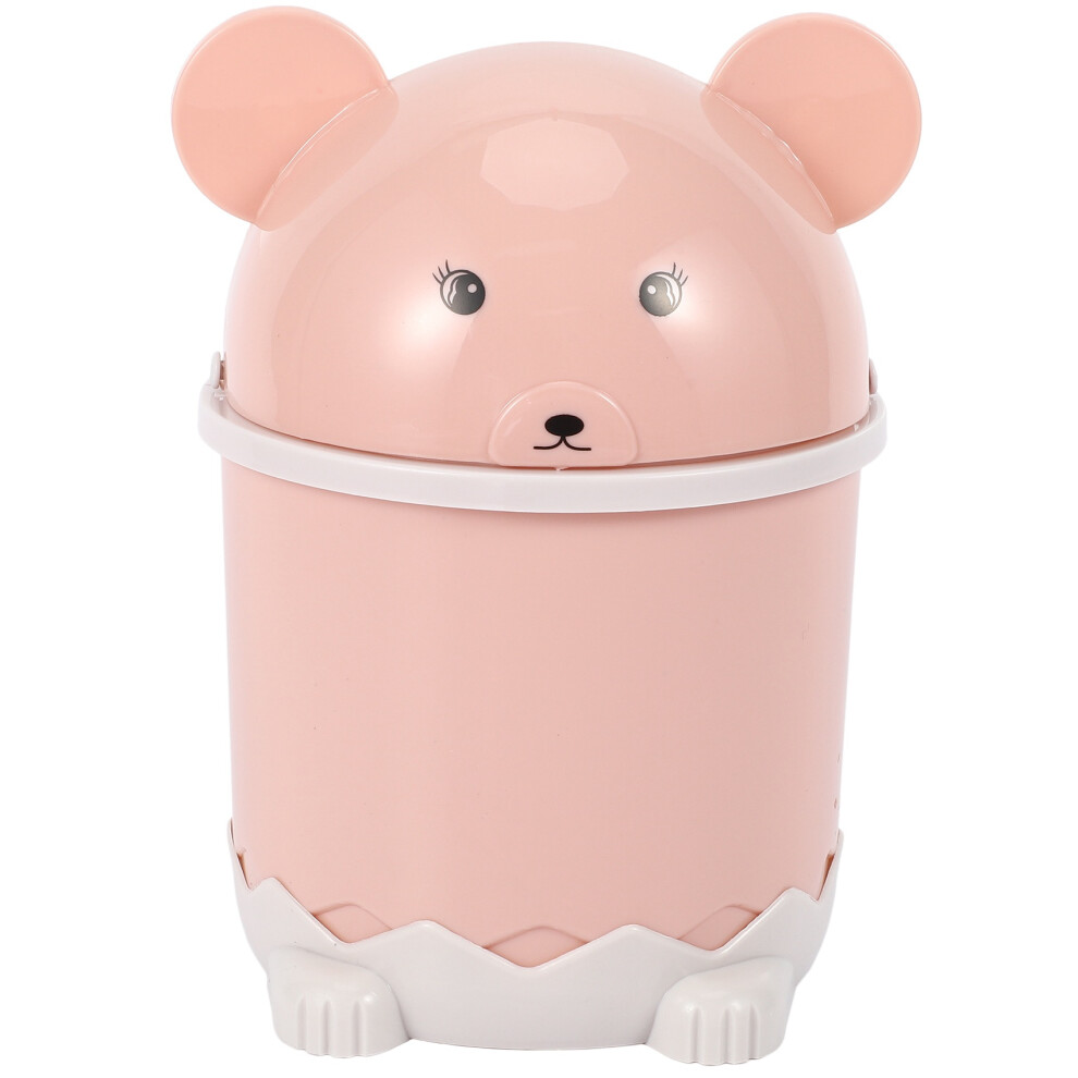 Cute Desktop Trash Desktop With Lid Small Paper Basket Flip Plastic Trash Can 6031503480093